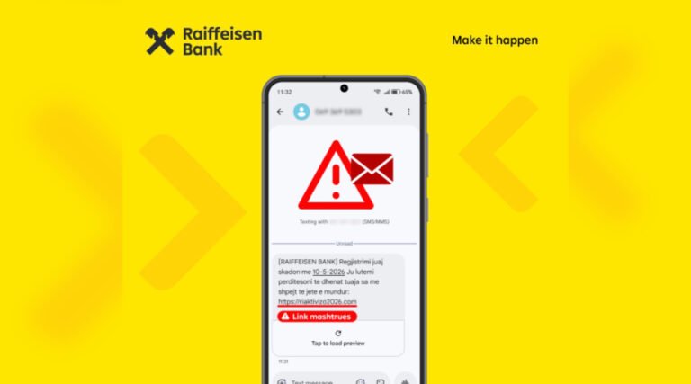 EKSKLUZIVE/ Alarm te Raiffeisen Bank Albania, plasin SMS mashtruese! Siguri prej kartoni?