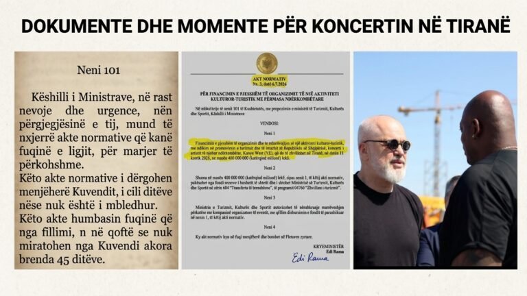 Kur urgjenca bëhet koncert: 400 milionë lekë për Kanye West me akt normativ